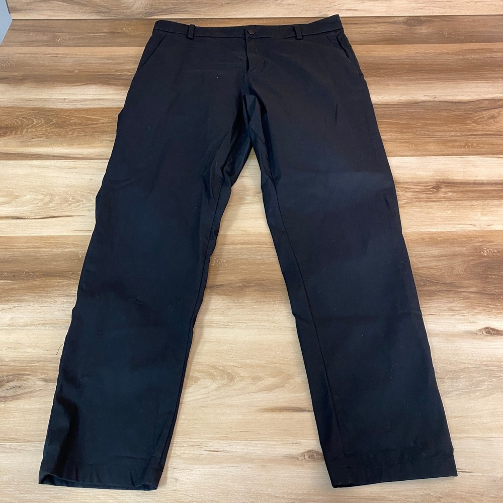 Lululemon ABC Pants Mens 34 Black Slim‎ Fit Tech Fabric Golf Commuter